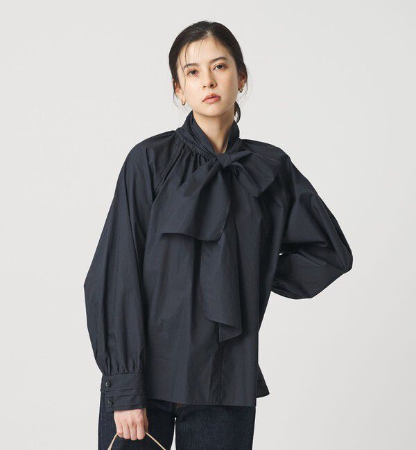 BEAUTY&YOUTH UNITED ARROWS「コットン ソリッド&ストライプ ボウタイブラウス」|シャツ・ブラウス|