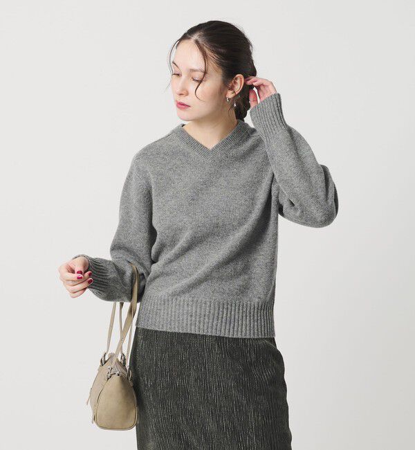BEAUTY&YOUTH UNITED ARROWS「ウールナイロンブレンド Vネックニットプルオーバー」|ニット・セーター|LT.GRAY