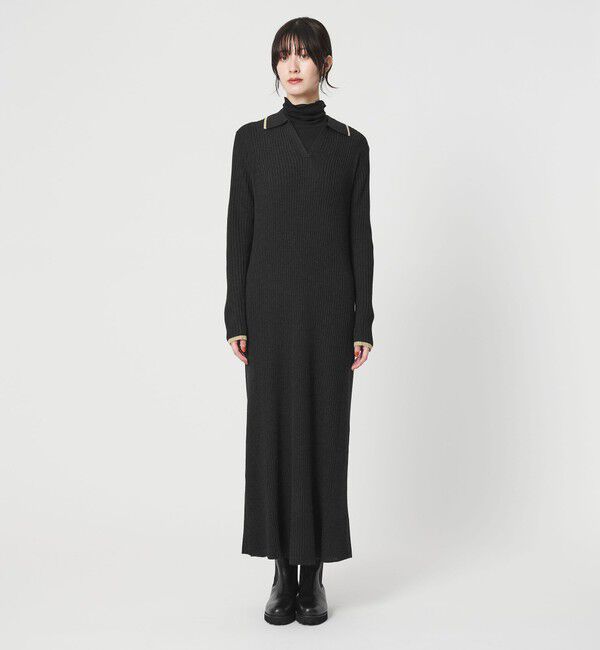 BEAUTY&YOUTH UNITED ARROWS「ウールポリエステルブレンド メランジ リブニットワンピース」|ワンピース|