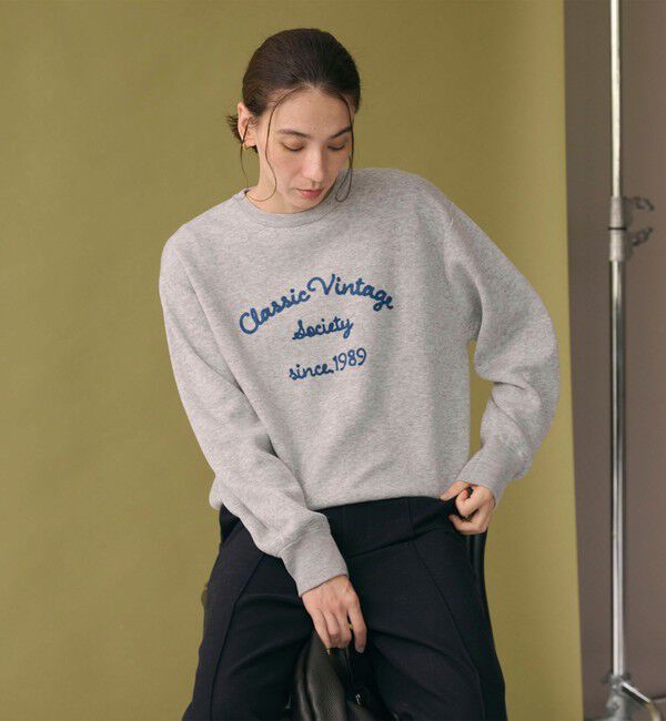 BEAUTY&YOUTH UNITED ARROWS「ロゴクルーネック ニットプルオーバー ウォッシャブル」|ニット・セーター|MD.GRAY