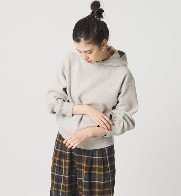 BEAUTY&YOUTH UNITED ARROWS「コットンウールブレンド ソリッド＆ボーダーニットフーディ ウォッシャブル」|ニット・セーター|