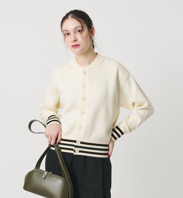 BEAUTY&YOUTH UNITED ARROWS「ウールブレンド ラインカーディガン」|カーディガン|OFF WHITE