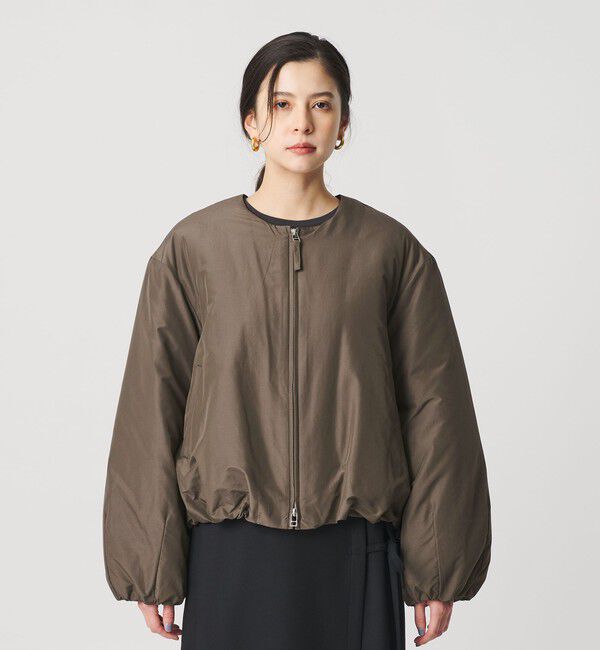 BEAUTY&YOUTH UNITED ARROWS「ポリエステルブレンド ノーカラーバルーンジップブルゾン」|ブルゾン・スタジャン|