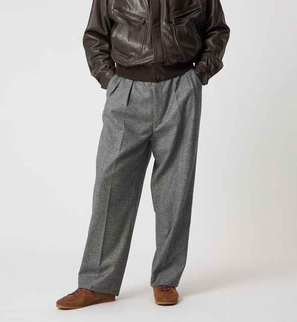 STEVEN ALAN「＜Steven Alan＞ ウール フラノ インツープリーツ ドレス トラウザーズ」|スラックス|
