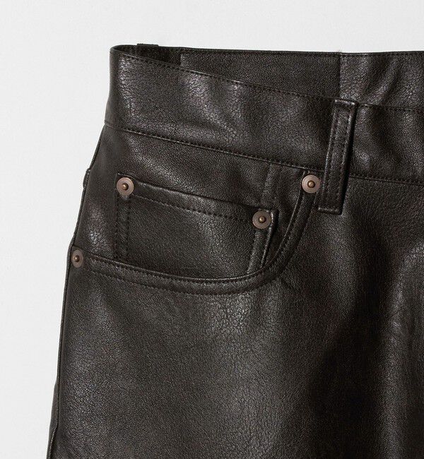 MONKEY TIME「レザーライク 5P パンツ」|チノ|