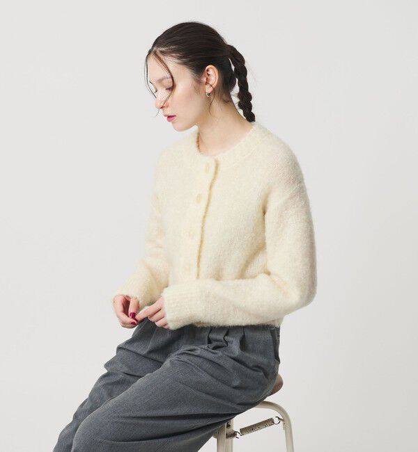 BEAUTY&YOUTH UNITED ARROWS「ウールブレンド ブークレ クルーネックカーディガン」|カーディガン|