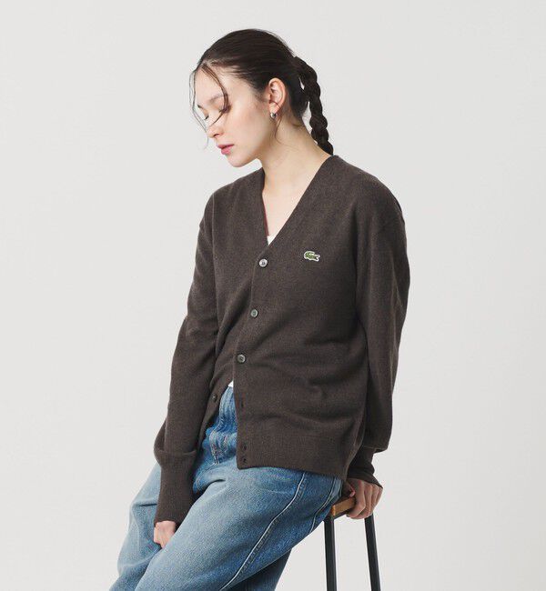 BEAUTY&YOUTH UNITED ARROWS「【別注】＜LACOSTE＞ロングスリーブニットカーディガン」|カーディガン|DK.BROWN