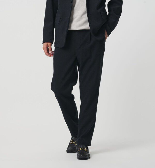 BEAUTY&YOUTH UNITED ARROWS「ブラッシュド ツイル1P テーパードパンツ」|チノ|NAVY
