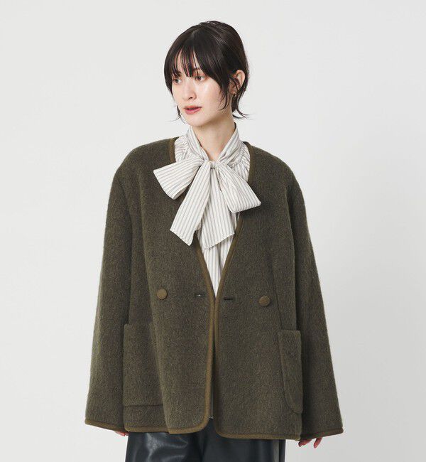 BEAUTY&YOUTH UNITED ARROWS「シャギー ノーカラージャケットコート」|ノーカラージャケット|