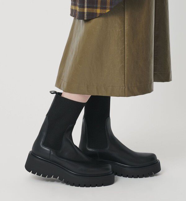 BEAUTY&YOUTH UNITED ARROWS「＜CORSO ROMA 9＞レザー リブ サイドゴアブーツ」|ショートブーツ|