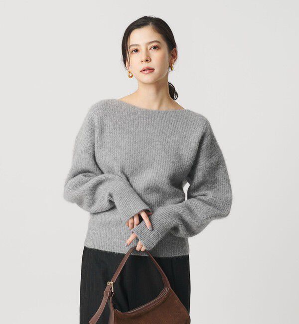 BEAUTY&YOUTH UNITED ARROWS「フォックスブレンド ボリュームスリーブ ボートネックニットプルオーバー」|ニット・セーター|