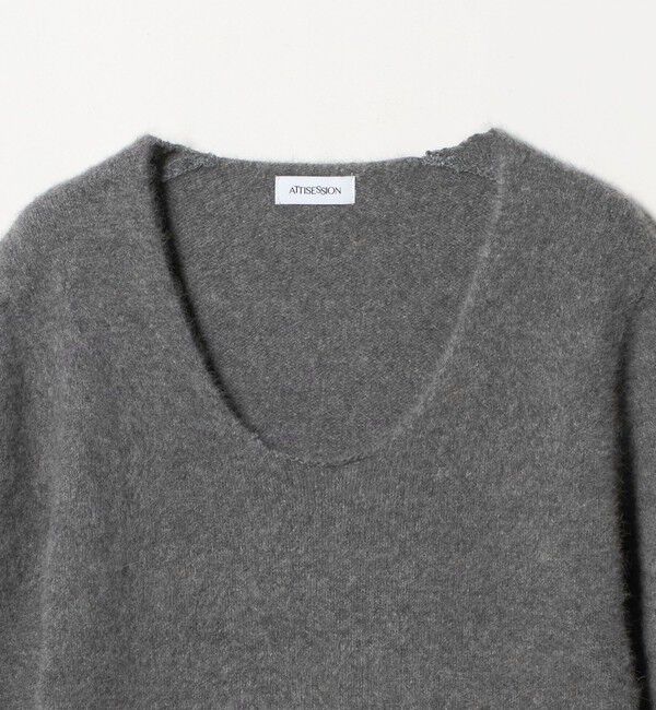 ATTISESSION「＜ATTISESSION＞ディープ ネック ニット トップス」|ニット・セーター|