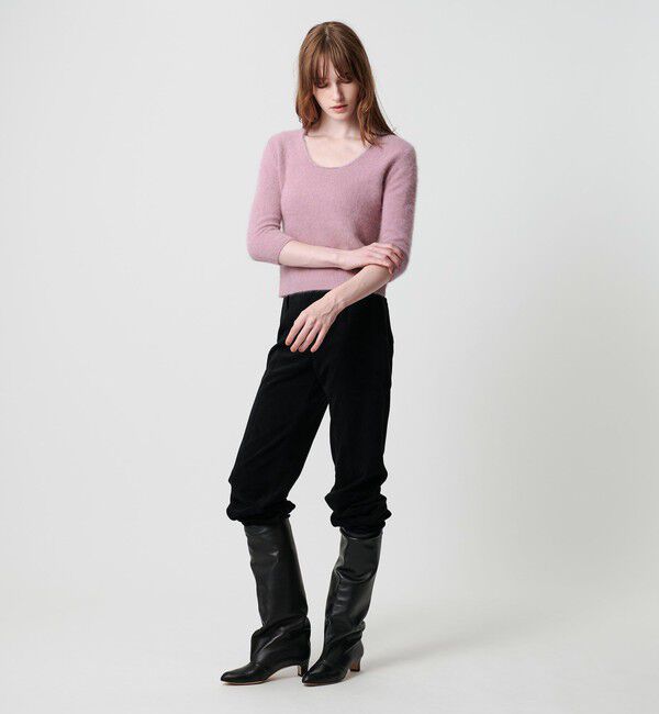 ATTISESSION「＜ATTISESSION＞ディープ ネック ニット トップス」|ニット・セーター|LT.PINK