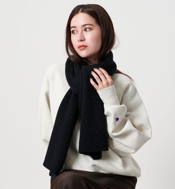 BEAUTY&YOUTH UNITED ARROWS「スパンコール リブ ストール」|ストール|BLACK