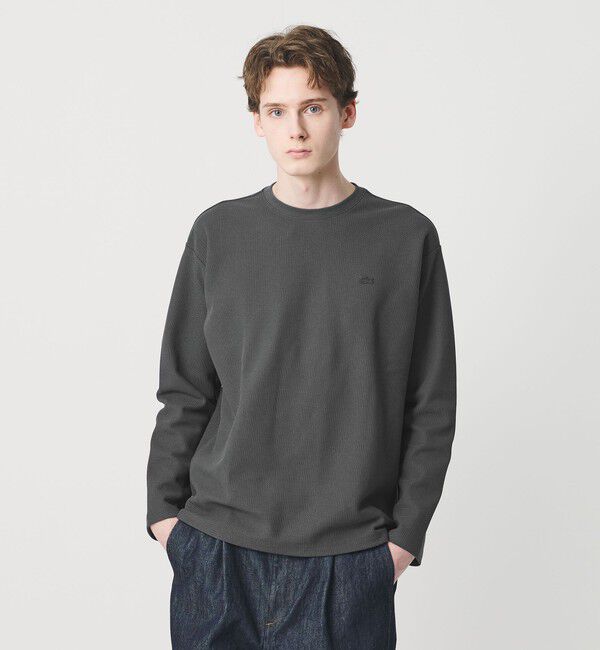 BEAUTY&YOUTH UNITED ARROWS「＜LACOSTE for BEAUTY&YOUTH＞ワントーン ロング スリーブ カットソー」|Tシャツ・カットソー|DK.GRAY