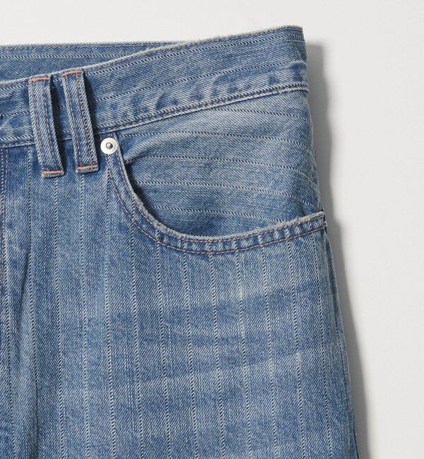 MONKEY TIME「ドビー ストライプ デニム バギー パンツ」|チノ|