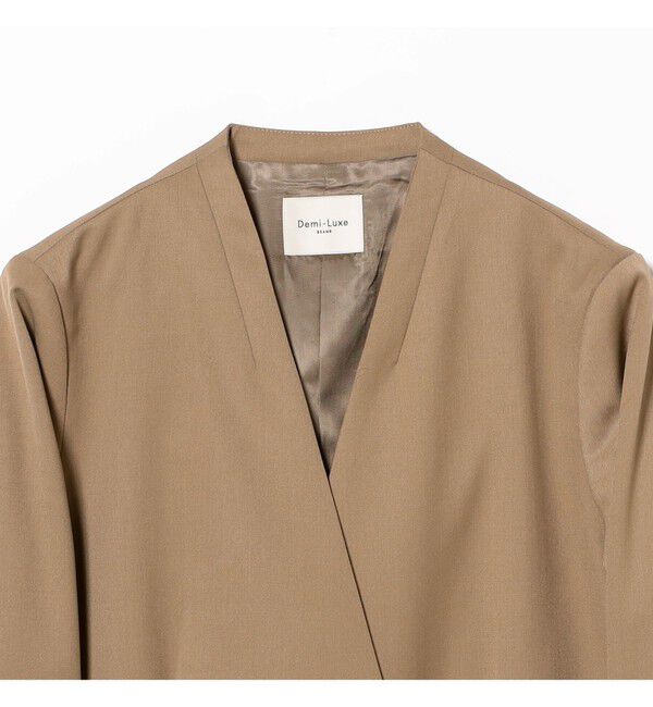 Demi-Luxe BEAMS 「ポリエステル ウール ラペルレス ジャケット」|ダッフルコート|