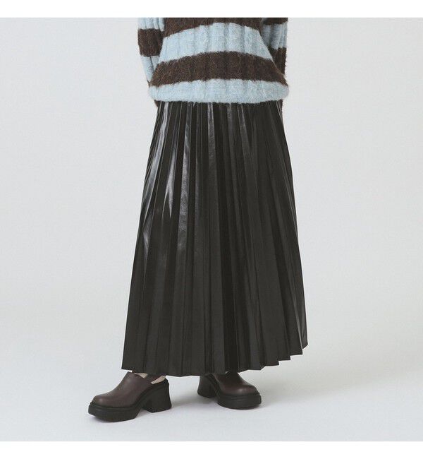 Ray BEAMS 「メタリックプリーツスカート」|スカート|BLACK