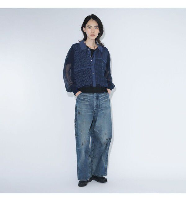 BEAMSBOY「maturely / オープン ワーク レイヤード カーディガン」|ニット・セーター|