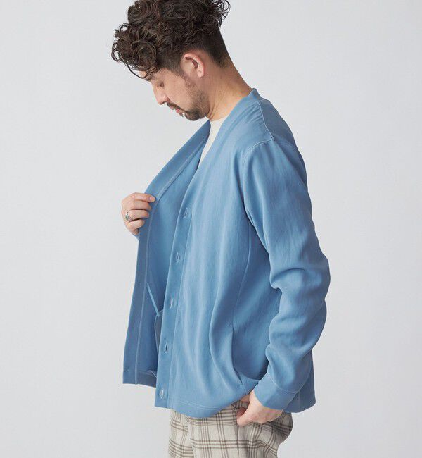 SHIPS「SHIPS: 小松マテーレ ダブルクロス ニット Vネック カーディガン」|カーディガン|