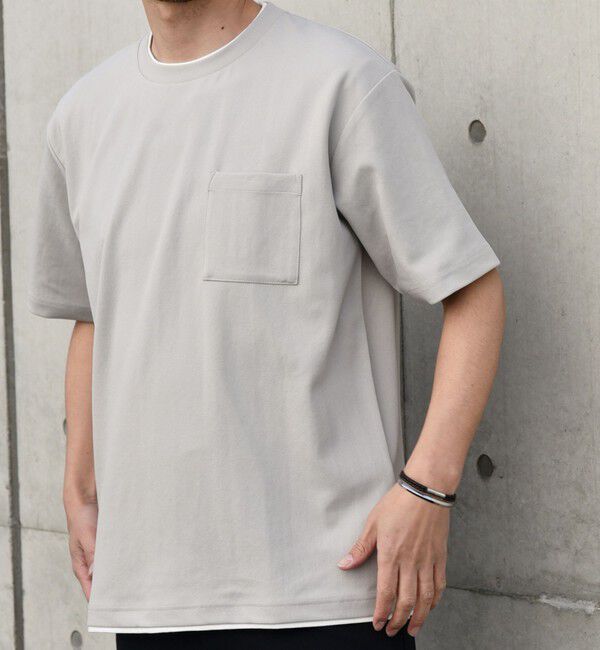 SHIPS any「SHIPS any: 〈吸水・速乾・ストレッチ〉 フェイク レイヤード Tシャツ 24SS◇」|Tシャツ・カットソー|