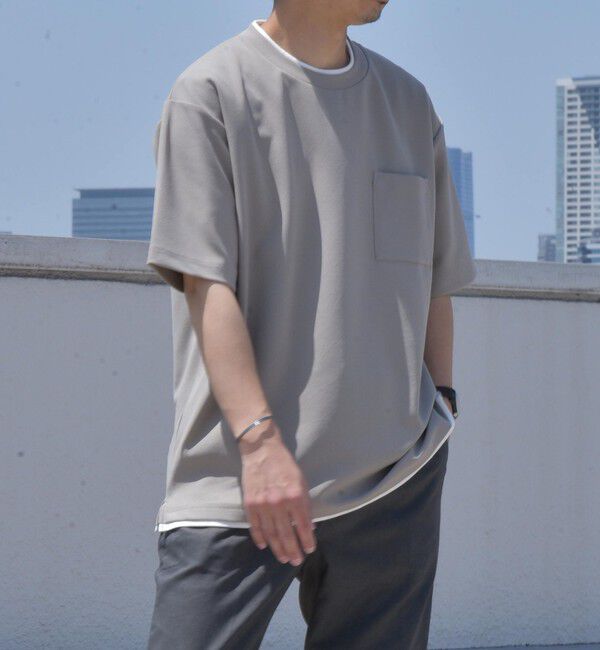 SHIPS any「SHIPS any: 〈吸水・速乾・ストレッチ〉 フェイク レイヤード Tシャツ 24SS◇」|Tシャツ・カットソー|