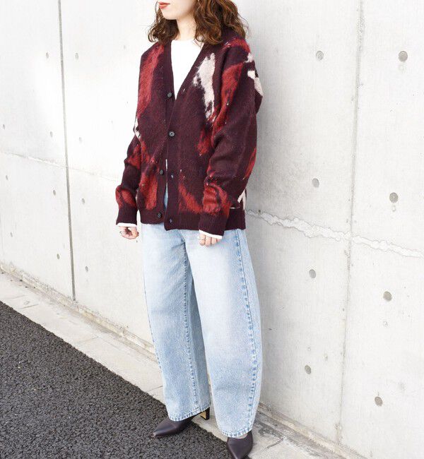 SHIPS any「SHIPS any: シャギー パターン ユニセックス ニット カーディガン 23AW◇」|カーディガン|