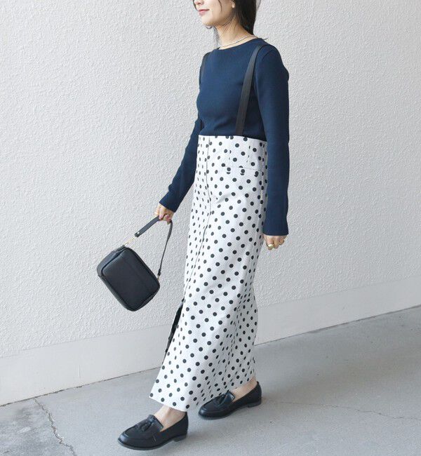 SHIPS any「SHIPS any: ドット ジャカード サスペンダー スカート」|スカート|