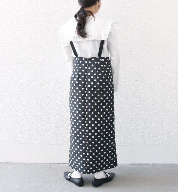 SHIPS any「SHIPS any: ドット ジャカード サスペンダー スカート」|スカート|