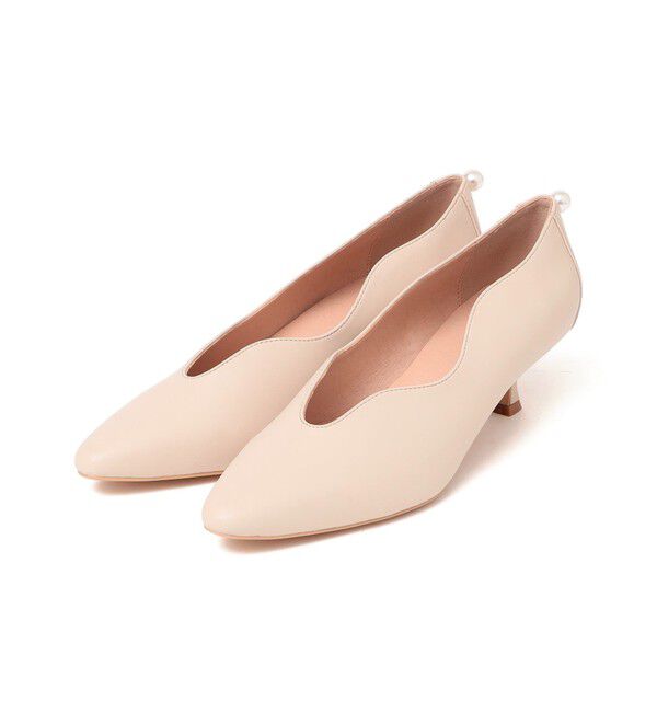 SHIPS for women「little black: パールモチーフ ウェーブ カット パンプス」|パンプス|