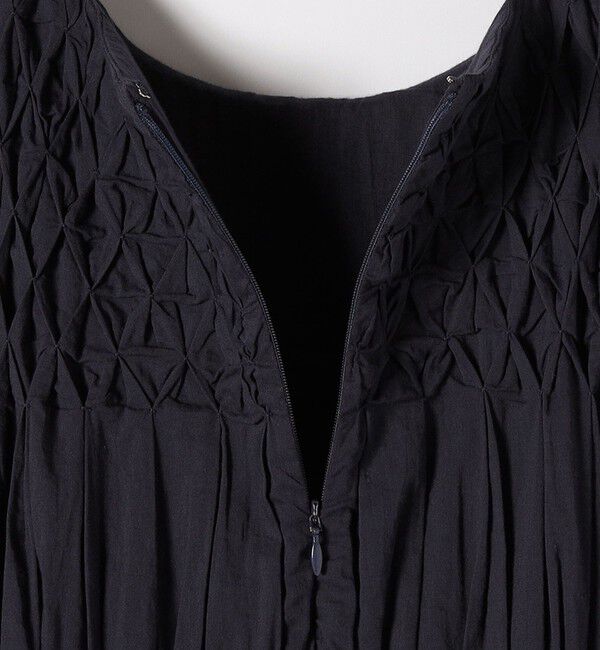 SHIPS any「【WEB限定】SHIPS any: ハンドスモッキング  コットン フレア ノースリーブ ワンピース」|ワンピース|