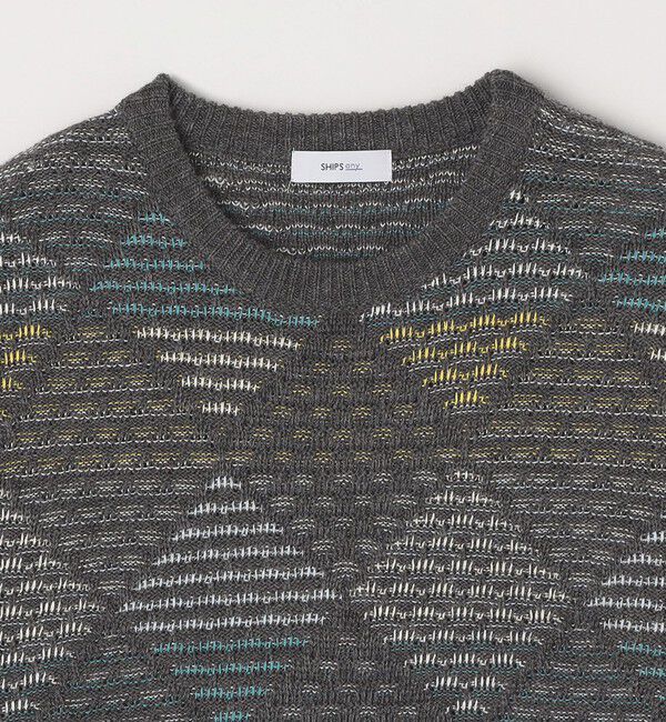SHIPS any「SHIPS any: 〈手洗い可能〉ジオメトリック ジャガード クルーネック ルーズ ニット◇」|その他|