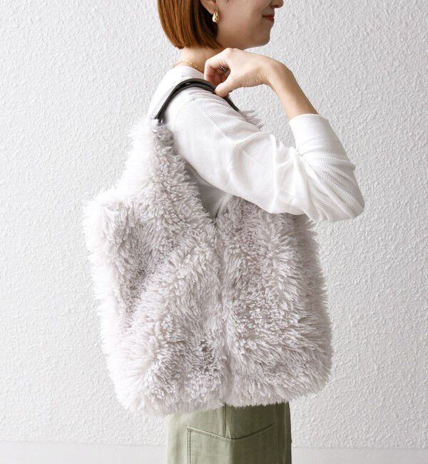 SHIPS any「SHIPS any: フェイクファー スクエア トート バッグ」|トートバッグ|