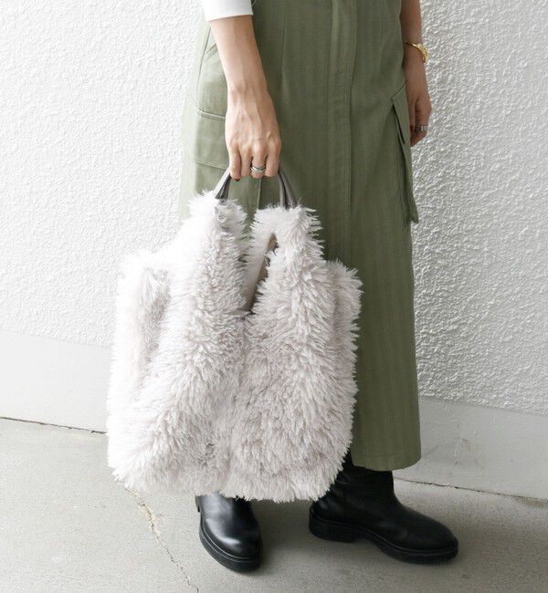 SHIPS any「SHIPS any: フェイクファー スクエア トート バッグ」|トートバッグ|