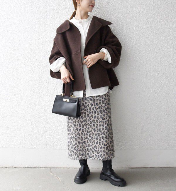 SHIPS any「【WEB限定】SHIPS any: リバー スタンドカラー ポンチョ ショート コート」|その他|