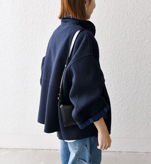 SHIPS any「【WEB限定】SHIPS any: リバー スタンドカラー ポンチョ ショート コート」|その他|