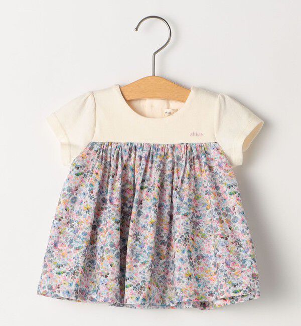 SHIPS KIDS「SHIPS KIDS:70～80cm / フラワー 半袖 セット ロンパース」|ロンパース|