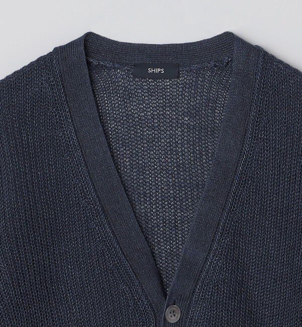 SHIPS「SHIPS: サンフェード リネン Vネック カーディガン」|カーディガン|