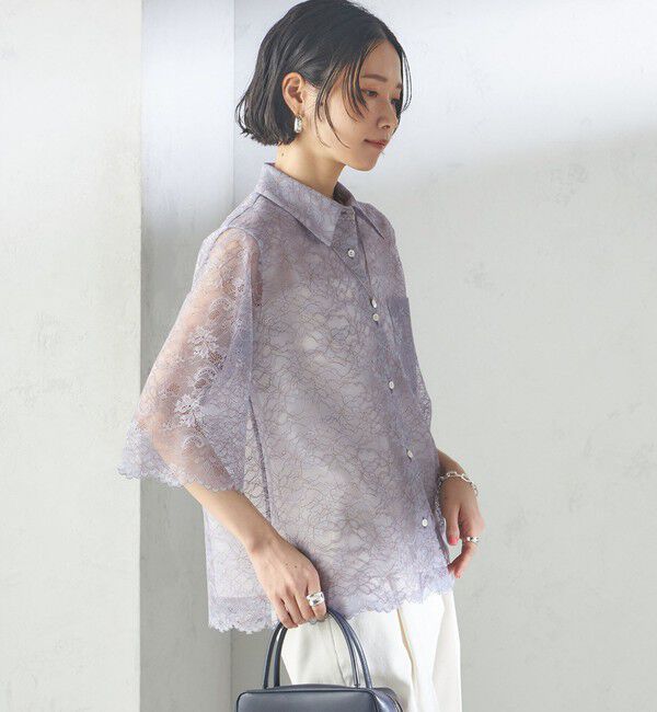 SHIPS for women「〈手洗い可能〉ラッセル レース シャツ」|シャツ・ブラウス|