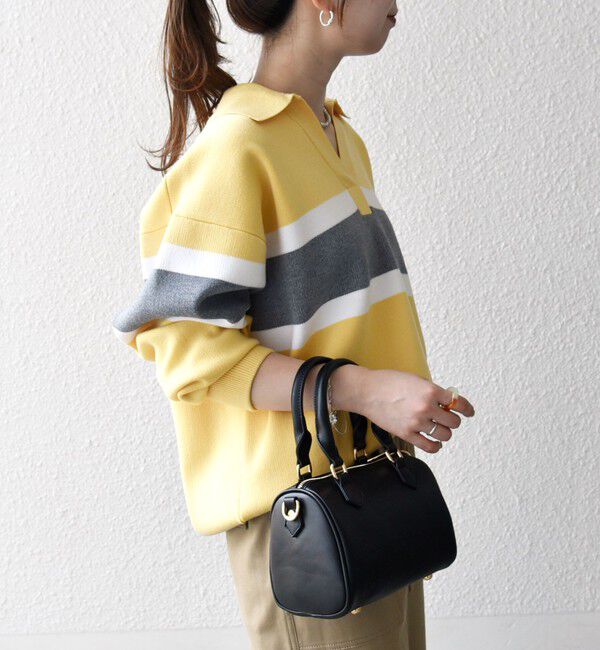 SHIPS any「SHIPS any:〈手洗い可能〉パネル ボーダー スキッパー ニット プルオーバー」|ニット・セーター|