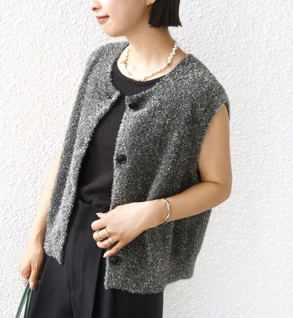 SHIPS for women「〈手洗い可能〉ラメ ニット ベスト」|ベスト・ジレ|