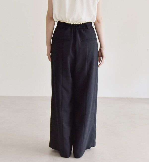 quaranciel「quaranciel:〈洗濯機可能〉ダブルクロス ウエスト ライン タック ワイド パンツ」|その他|