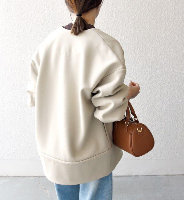 SHIPS any「【WEB限定】SHIPS any:〈洗濯機可能〉ダンボール コクーン ノーカラー コート」|ノーカラージャケット|