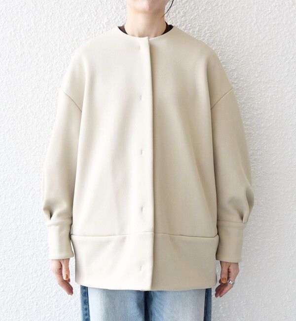 SHIPS any「【WEB限定】SHIPS any:〈洗濯機可能〉ダンボール コクーン ノーカラー コート」|ノーカラージャケット|