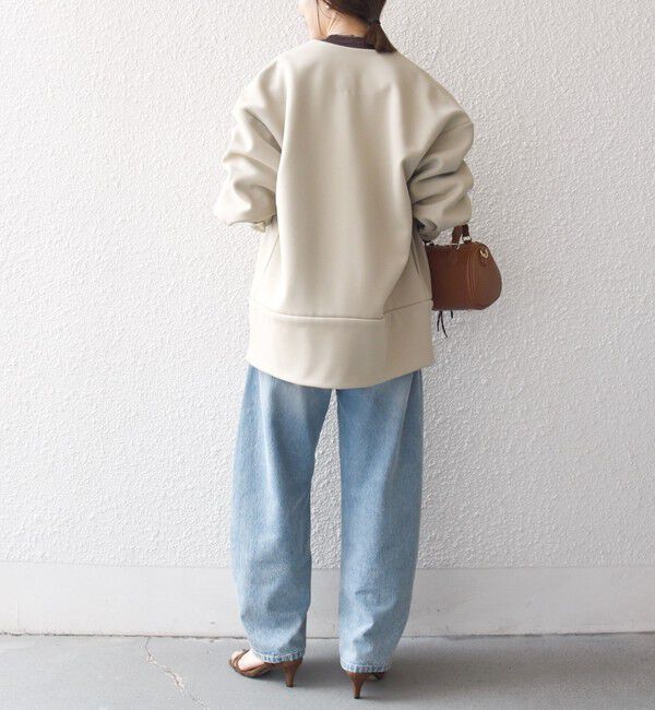 SHIPS any「【WEB限定】SHIPS any:〈洗濯機可能〉ダンボール コクーン ノーカラー コート」|ノーカラージャケット|