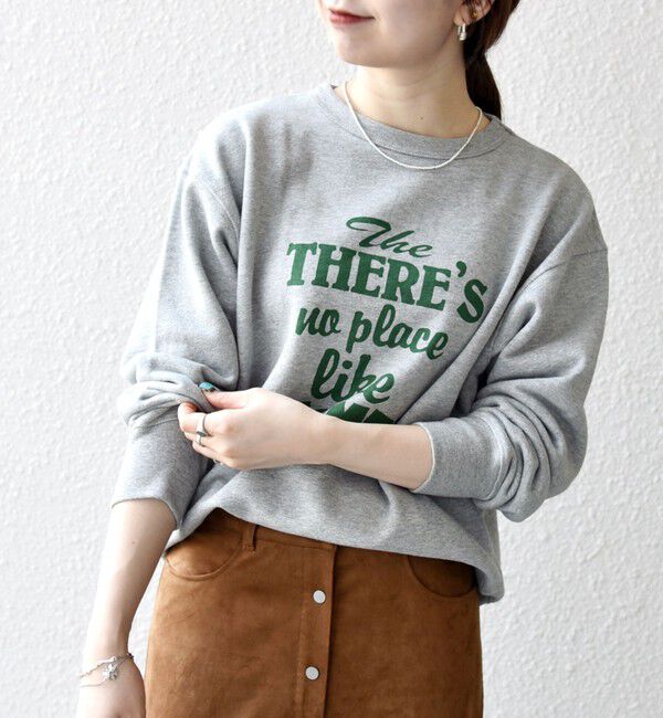 SHIPS any「【SHIPS any別注】THE KNiTS:〈洗濯機可能〉ロゴ プリント スウェット」|Tシャツ・カットソー|グレー