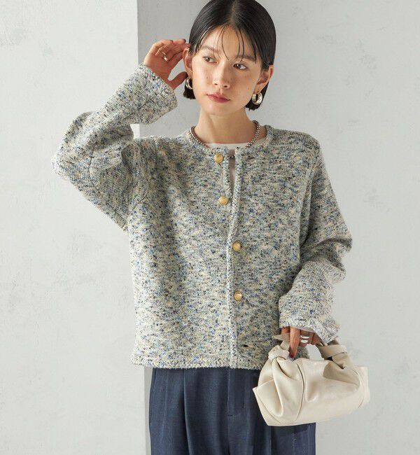 SHIPS for women「〈手洗い可能〉ミックス ヤーン ニット ジャケット」|カーディガン|