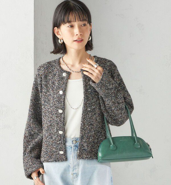 SHIPS for women「〈手洗い可能〉ミックス ヤーン ニット ジャケット」|カーディガン|