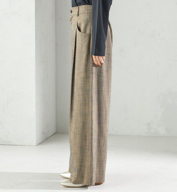 SHIPS for women「〈手洗い可能〉シャンブレー ポケット デザイン ワイド パンツ」|スラックス|