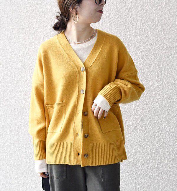 SHIPS any「SHIPS any:〈手洗い可能〉AQUA カシミヤ ミックス Vネック カーディガン」|カーディガン|